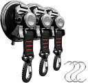 roseddy 吸盤 フック 強力 カーサイドタープ 吸盤 強力 フック 直径9cm 耐荷重 30kg キャンプ タープ用 吸盤フック 強力吸盤 タープ 吸盤 車 連結 テント 車 タープ 吸盤フック 超強力 強力吸盤フック きゅうばんふっく 大型 きゅうばん ブラック JP-XP-3-NEW