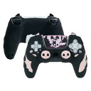 GeekShare PS5コントローラーカバー シリコン製 ソフト スキンケース プレイステーション5 コントローラー対応 PS5コントローラーカバーとシール付け 保護カバー 保護ケース 耐衝撃 簡単装着 滑り止め ほこり防止 PS5保護カバー(スイート?スカル)ブラック