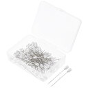 PATIKIL ティアドロップパールヘッドピン 100個入りのコサージュピン 1.8"の縫い針 布地 装飾 ジュエリーDIY 縫製用 ホワイト