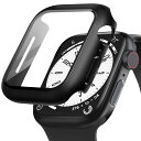 POLINK for Apple Watch用 ケース Series 10/9/8/7/6/5/4/SE2/SE 45mm PC素材 強化ガラス アップルウォッチ 保護用カバー 超薄型 高耐久 耐衝撃 高透過率 指紋防止 for Apple Watch用 カバー 全面保護 ブラック