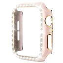 Miimall 対応Apple Watch1/2/3 保護ケース アップルウォッチ 42mm 専用カバー 傷防止 ラインストーン お洒落 キラキラ 超簿軽量 装着簡単 PC材質 Apple Watch 3 保護バンパー(42mm|縁:ゴードルxピンク)