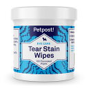 【送料無料】Petpost | 涙やけリムーバーシート - 洗浄液付きシート100枚 - 白い犬の涙やけ対策用ベストナチュラル製品 - マルチーズに最適 - 化学薬品と漂白剤不使用