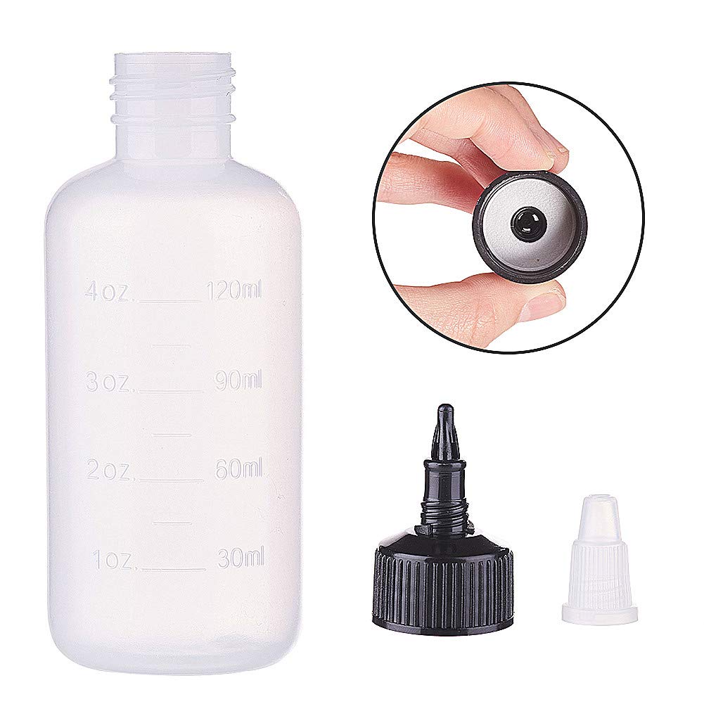 【送料無料】BENECREAT 12個セット120mlドロッパーボトル 絞りボトル 目盛りつき ツイストキャップ グルーボトル 工芸品 アート 滴瓶 液体容器