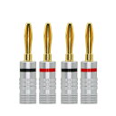 CERRXIAN 4mmソルダーレス バナナプラグ コネクタ バナナプラグ スピーカー【リア接続タイプ / 24k金メッキ/金属シェル】 ネジ締め方式のバナナプ...