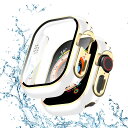 【2枚】TEMEDO 対応 Apple Watch ケース Ultra 2/1 アップルウォッチ カバー PC素材 防水カバー メッキ加工 Apple Watch カバー 全面保護 二重構造 アップルウォッチ ケース ガラスフィルム 一体型 高耐久 高透過率 装着簡?(49mm,光沢のホワイト+ゴールド)