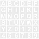 EUSTACEステンシルシート アルファベット 数字 36枚セット 製図 描画 テンプレート 角文字レター ステンシル 大文字A-Zと0-9 DIY 絵画 塗装...