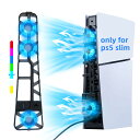 Mcbazel 新型 PS5 Slim用 冷却ファン RGBライト 低ノイズ ハイスピード冷却技術 三つの高速ファン スマート温度制御 ディスク/デジタル版対応 PS5 Pro非対応-ブラック