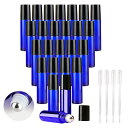 luckinsell 10ml ロールオン 容器 遮光瓶 アロマオイル ガラスボトル 小分け 詰め替えボトル エッセンシャルオイル ブルー (24本セット+スポ...