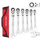 WORKPRO フレックスラチェットレンチ 首振りラチェット コンビネーションレンチセット コンビセット 両用ヘッド スパナ レンチ 角度調整可能 72ギア 6...