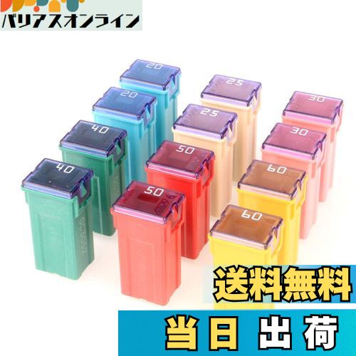 【送料無料】Kiligen 12個 12V-24V トラック、車、SUV用の自動車用トールプロファイルJcaseボックス型各種ヒューズ、ボート（20A/25A/30A/40A/50A/60A、各2個）