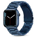 コンパチブル Apple Watch バンド 49mm 46mm 45mm 44mm 42mm プレミアムステンレススチールメタル交換バンド Apple Watch Ultra (49mm) シリーズ10 (46mm) シリーズ 9 / 8 / 7 (45mm) SE シリーズ6 シリーズ5 / 4 (44mm) シリーズ3 / 2 / 1 (42mm) 用 (青い)