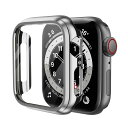 KIMOKU コンパチブル Apple Watch ケース Series SE2/SE/9/8/7/6/5/4 44mm PC+TPE材質 保護ケース 高耐久 耐衝撃 コンパチブルアップルウォッチ ケース超軽量 保護カバー シルバー
