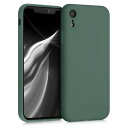 【送料無料】kwmobile スマホケース Apple iPhone XR対応 ケース - 極薄 TPU シリコン マイクロファイバー フォレストグリーン