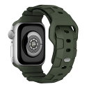 コンパチブル Apple watch バンド 49mm 45mm 44mm 42mm 交換用 シリコンバンド アップルウォッチベルト スポーツバンド 長さ調整可能 シリコン製 柔らかい 通気 防汗 iWatch Series Ultra/8/7/se/6/5/4/3/2/1に対応 アーミーグリーン