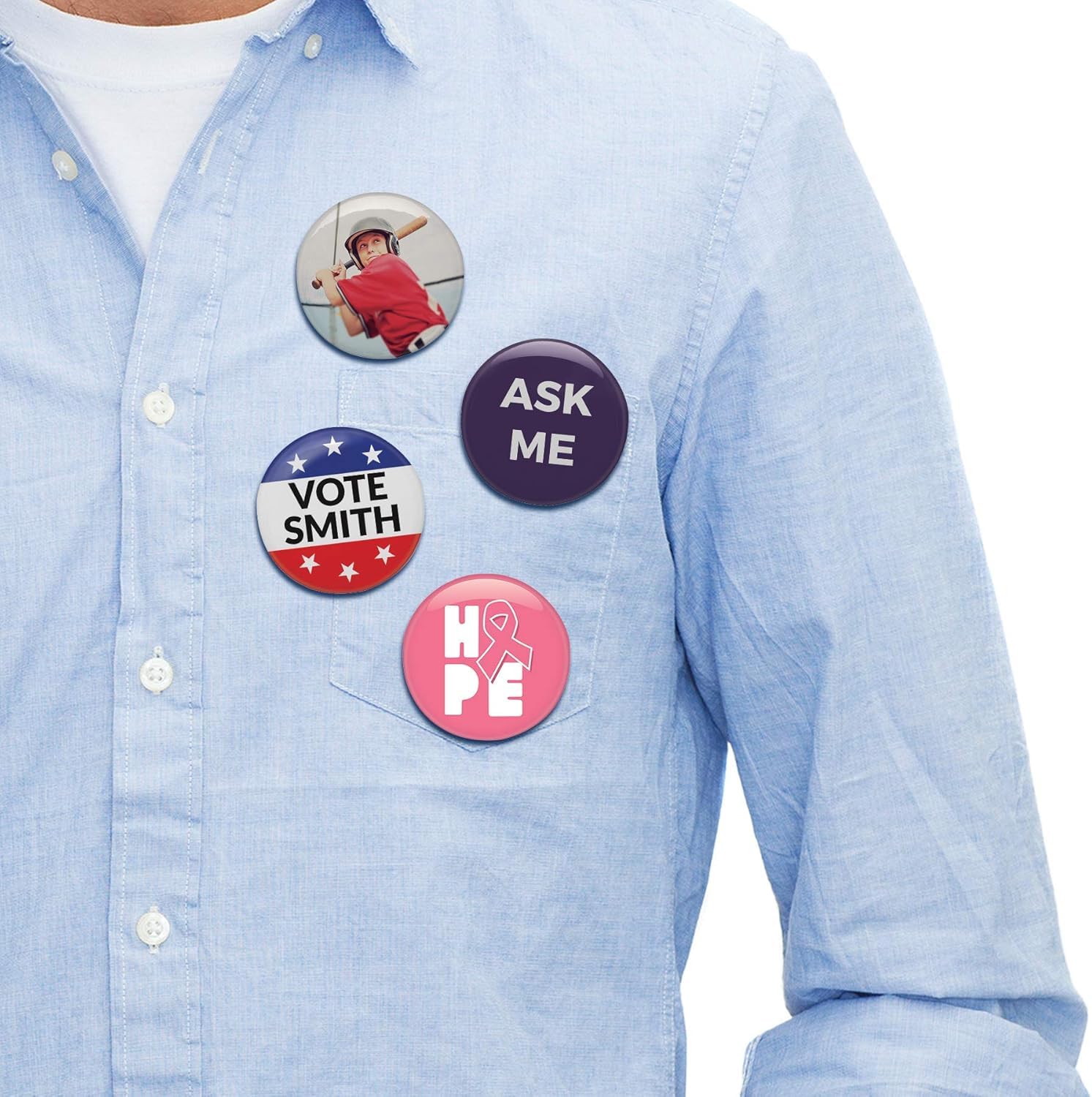 【送料無料】siawadeky 缶バッジ 素材セット 75mm 40個入り 丸型 メタルバッジ パーツ 防錆 耐久性 缶バッジマシーン用 素材 オリジナルバッジ作成 ハンドメイド DIY製作 パーツ 手作り材料 プロ 仕様 業務用 安全ピン付き