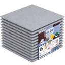 AutoGo 吸音材 壁 防音材 30cm×30cm×0.9cm 吸音ボード【強力両面テープ付き・剥がせる】 カラー・枚数選択可【無地・グレー・12枚】難燃 防...