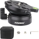 INNOREL LB60 レベリングベース レベラーアジャストプレート 低重心 雲台 アルミニウム合金製 1/4”オネジ 細ネジ 最大耐荷重10KG バブル水準器 三脚 一脚 バッグ付き