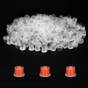 ATOMUS 300pcs タトゥーインクキャップ ベース付きインクカップ使い捨て顔料インクカップ 永久的な眉毛入れ墨ピグメントコンテナ(中)