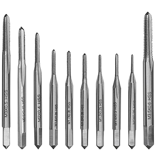 【送料無料】Bestgleミニタップドリルセット10本セット面取りタップ 穴あけ ねじ切り タップ スパイラル ドリルビットタップダイスセット HSS 6452高速鋼材料