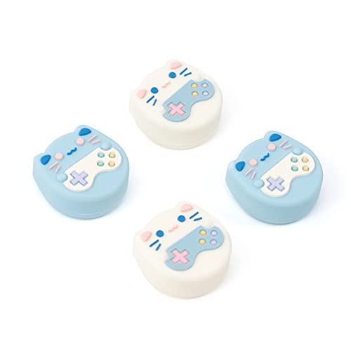 【送料無料】GeekShare アナログスティックカバー switch oled対応 4枚入れ joy con対応 取り付け簡単 滑り止め 親指グリップキャップ アシストキャップ Switch/Switch lite/Switch oled用 ゲーム猫ちゃん