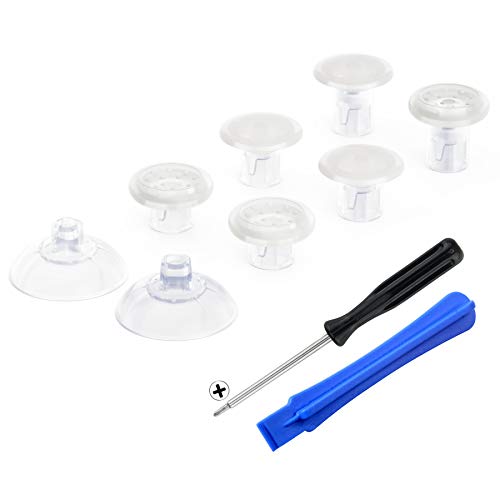 【送料無料】eXtremeRate ThumbsGear交換可能な人間工学に基づいたps5BDM-010&BDM-020&BDM-030&BDM-040&BDM-050コントローラーに対応用サムスティック(クリア素材)、ps4全部のモデルコントローラー用-3つの高さのドーム型および凹型グリップ調整できるジョイスティック【