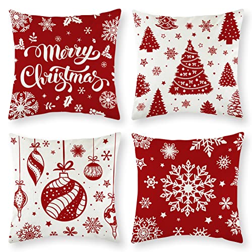 【送料無料】Kesote クッションカバー クリスマス 枕カバー 4枚セット 45*45 おしゃれ 装飾カバー 四角..