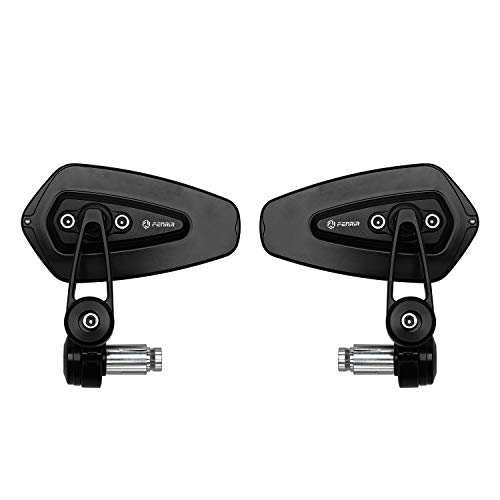 【送料無料】FENRIR ブラック オートバイ バイク バーエンドミラー バイク ミラー レトロ CNC 鍛造アルミニウム合金 陽極酸化粉体塗装 折りたたみ式デザイン 防眩 まぶしさを防ぐ 広角 曲面率 R1200 防振設計 にとって 原付 ミニバイク スクーター ストリート ネイキッド