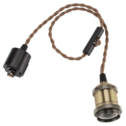 【送料無料】DiCUNO 1灯用ペンダントソケット 裸電球 E26口金 電球ソケット 天井照明 吊り下げ コード付き 長さ調節可 レトロ アンティーク おしゃれ 電球なし