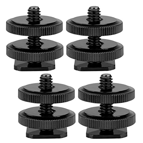 【送料無料】XSAJU カメラ ホットシュー アダプター マウント 4個入り 1/4ネジ ダブルロック ストロボ ..