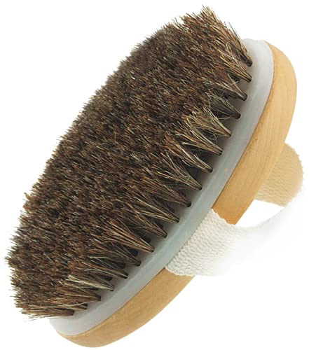 【送料無料】BingDi お風呂用の馬毛ボディブラシ 100%馬毛製 取っ手がない 手足洗いやすい 美肌効果 女..