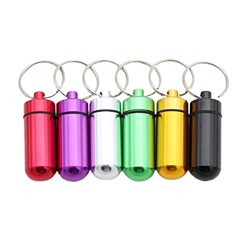 【送料無料】Cluolingピルケース 薬ケー 薬入れ 密封 防水 密閉 小物収納ボックス 携帯可能 旅行 軽量 キーホルダー 収納ケース (6個セット)