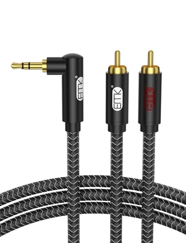 【送料無料】rca 3.5mm 変換ケーブル EMK 90度 3.5 mm (オス) to 2RCA ...