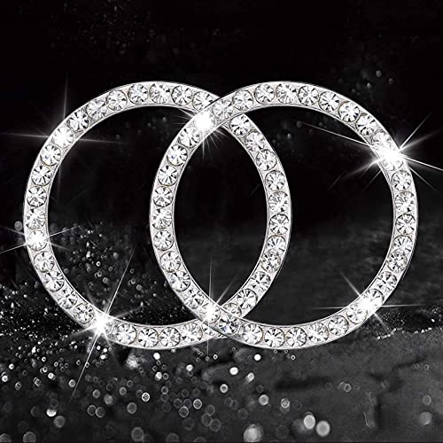 【送料無料】DFsucces エンジン スタートボタン リング 車用アクセサリー 装着簡単 汎用 両面テープ付き 2個セット(ホワイト)