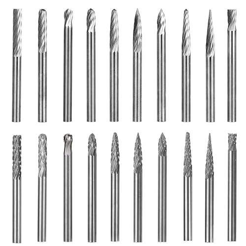 【送料無料】GOOMAND 超硬刃リューター ビット ロータリーバー シャンク径3mm 刃幅3mm タングステンバー 切削 研磨用 タングステン鋼でゴリゴリ削れる 超硬バー 超硬カッター 金属 さび落とし ロータリー工具 ドリルビット 20本セット