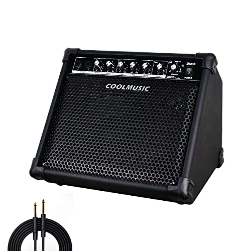 【送料無料】Coolmusic DM30 AMP 30 ワット電子ドラム アンプ キーボード アンプ Aux 入力と BT、2 入..
