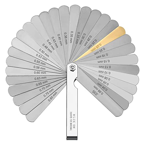 【送料無料】Bestgle32枚組シックネスゲージ 隙間ゲージ厚さ 薄さ測定 ステンレス鋼製定規 ストリング..