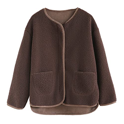 【送料無料】Wnodruke ソフトボアフリース カーディガン ノーカラー レディース ボアフェイクムートンコート ボアジャケット ボア ブルゾン フリースジャ...