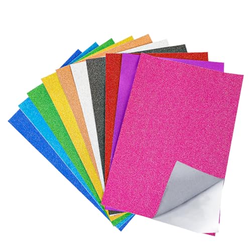 【送料無料】サムコス グリッターシート 10枚セット 10色セット A4サイズ 粘着式シールタイプ  ...
