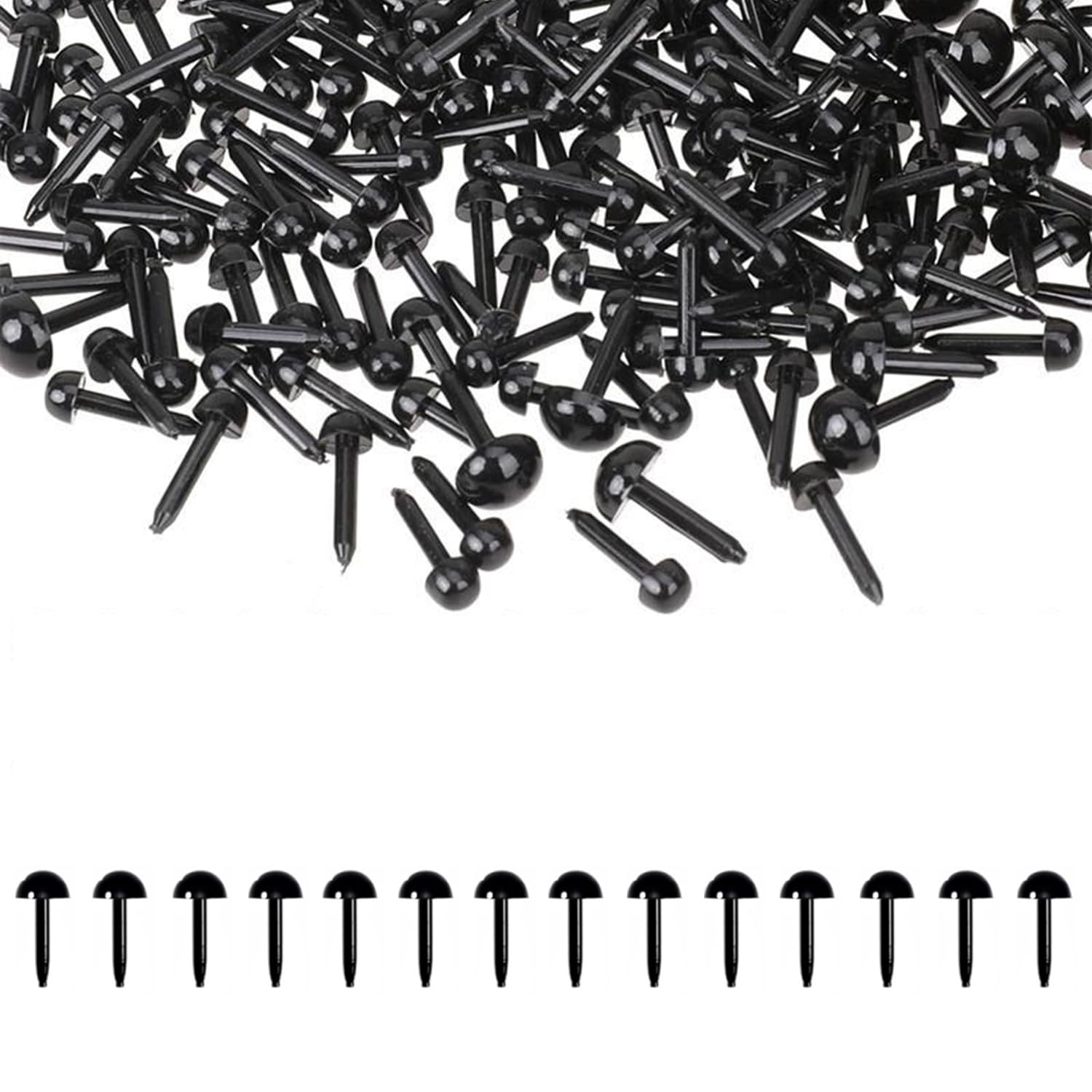 【送料無料】さし目 ぬいぐるみ 目 差し目 動物 人形眼 アイ 人形目 テディベア目玉 パーツ 黒目 ドールアイ 丸型 クラフト 手芸パーツ 手作りめ DIY材料 ドールメイキング 用 アクセサリー プラスチック 円形 可愛い 色：5 mm（400個入り）、サイズ：5 mm