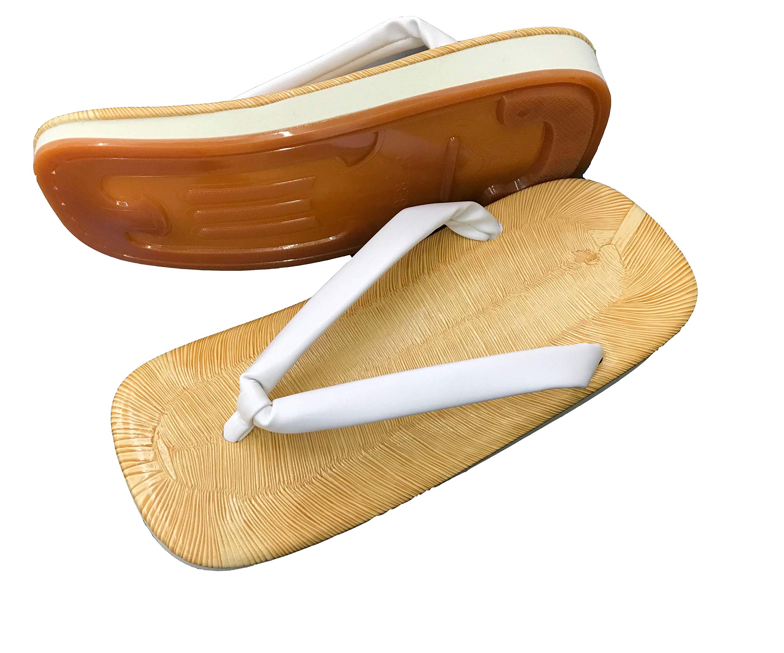 【送料無料】3L・M・L・LL・雪駄 スポンジ・アメ底・畳台風 白鼻緒 日本製 色：畳表はベージュ、サイズ：LL