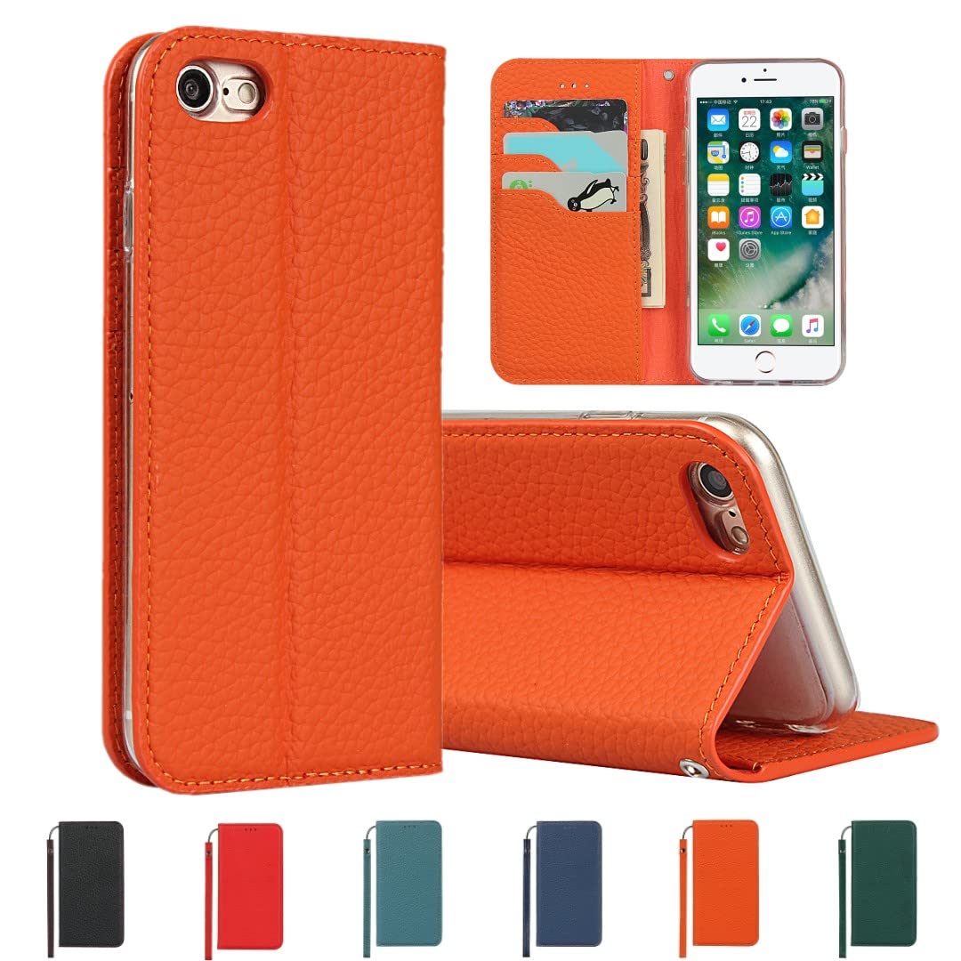 【送料無料】Sailortech iPhone SE ケース 第2世代/ iPhone se 第3世代 ケース手帳型 縄掛け iPhone8 カバー iPhone7 財布型ケース ライチ紋様 本革レザー アイフォンSE 2 ケース アイフォンSE 3カバー 財布型 カード収納 収納付き 画面保護 横置き機能（弱磁）衝撃吸収