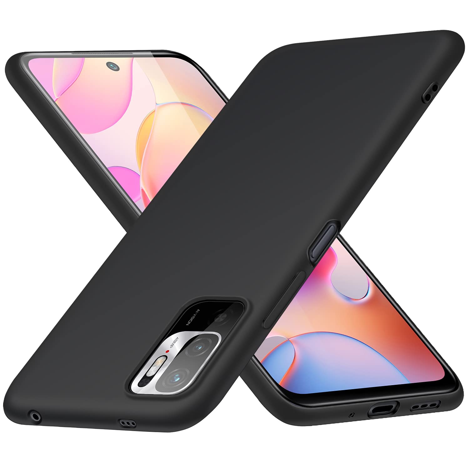 【送料無料】Redmi Note 10 JE XIG02 ケース Redmi Note 10T カバー シリコン スマホケース 耐衝撃 スリム ソフト 黒 軽量 薄型 ストラップホール付き シャオミ ブラック