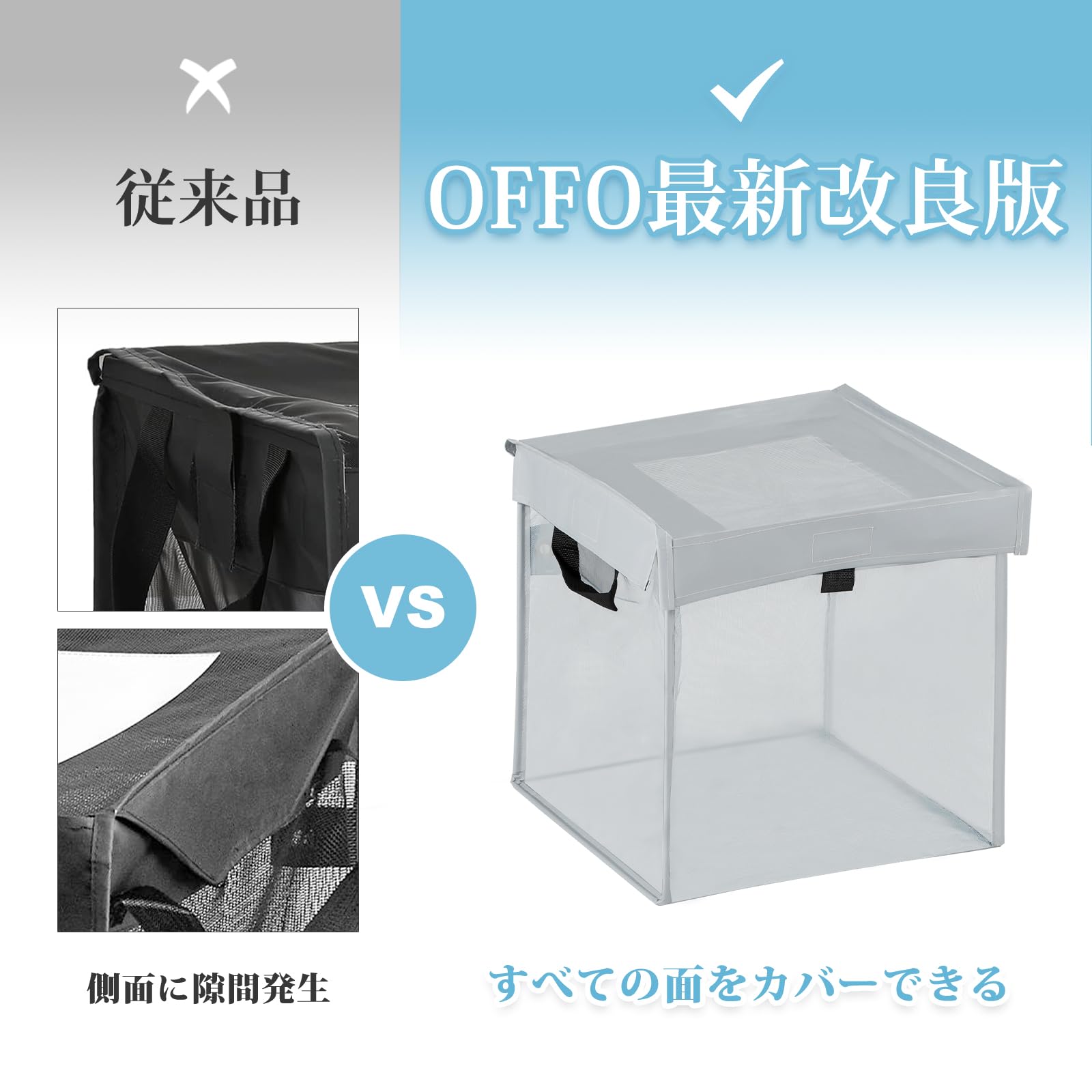 【送料無料】OFFO カラスよけゴミ箱 125L 大容量 カラス対策 カラス除けゴミネット ボックス 高強度 45Lのゴミ袋約2~3個分の収納力 コンパクトで折り畳んで収納便利 ゴミ荒らし防止 カラス、鳥、鳩、犬、ネコなどからしっかりガード 日本語説明書付き 屋外 ゴミ出し用 (
