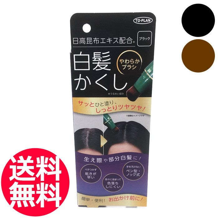 送料無料 日高白髪かくし 20g ブラック・ダークブラウン TO-PLAN 東京企画販売 トプラン 日高昆布 部分 白髪 染毛料 …