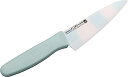日本製 FOREVER フォーエバー 銀抗菌カラーセラミック包丁 刃渡り:140mm KC-14GG・グリーン縞×グリーン
