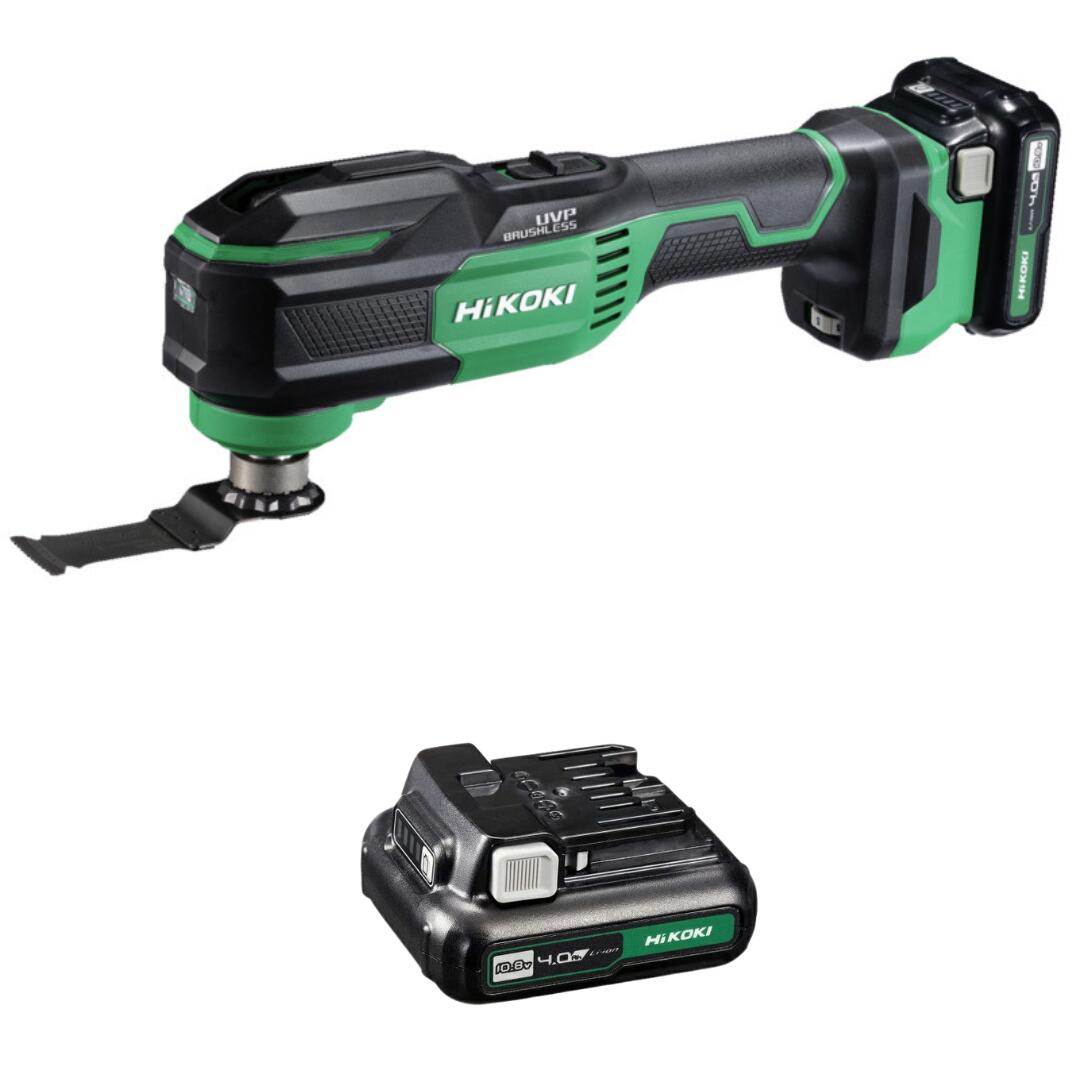 【バッテリーがついてくる！】HiKOKIコードレスマルチツール　CV12DB (LS)(蓄電池・充電器・ケース付)BSL1240M×1個 (標準付属)BSL1240M×1個(キャンペーン分)UC12SL×1個ケース×1個