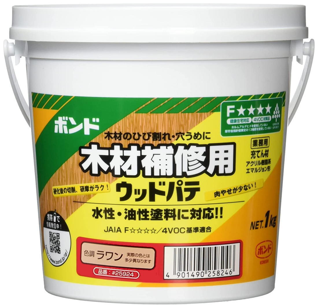 コニシ ボンド　ウッドパテラワン　1kg　アクリル樹脂系エマルジョン形充てん材＃25924　1缶