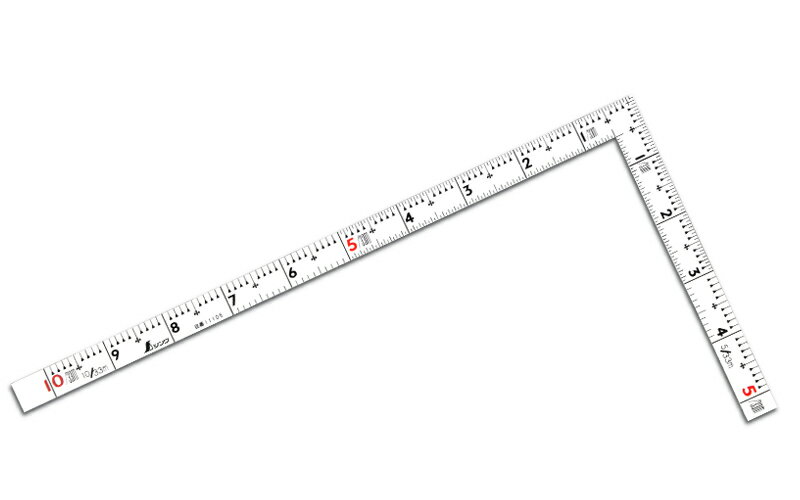 シンワ測定　11105 ／ 曲尺同厚 ホワイト 1尺／30cm 併用目盛 名作