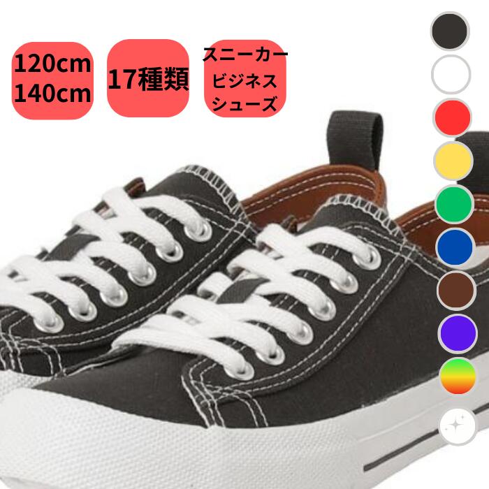 靴紐 シューレース スニーカー ビジネスシューズ 靴ひも 120cm 140cm カラフル お洒落 可愛い ベーシック 無地 シンプル 柄 ラメ レインボー ビ...