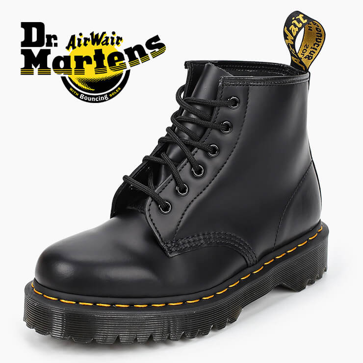 ドクターマーチン 101 ベックス 6ホール ブーツ Dr.Martens BEX 6EYEBOOT 26203001 メンズ レディース 厚底 ミドル丈 ショートブーツ ブラック 黒 26203001 靴 BLACK